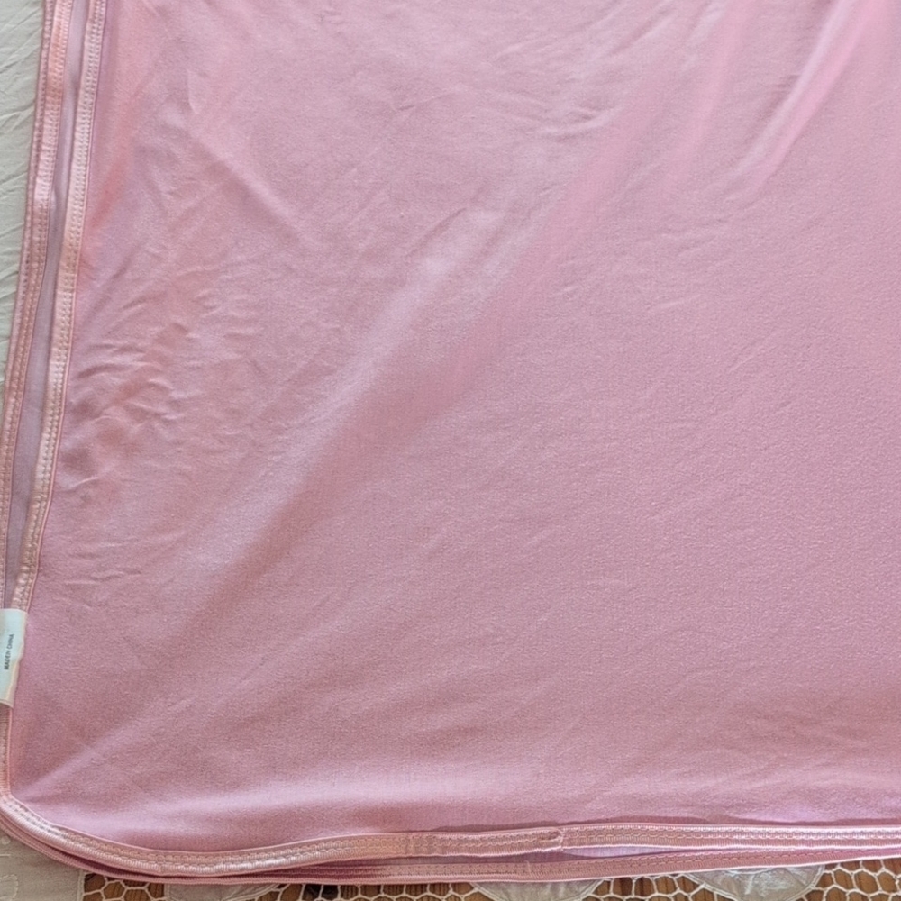 Soft Pink Blanket with Satin Trim